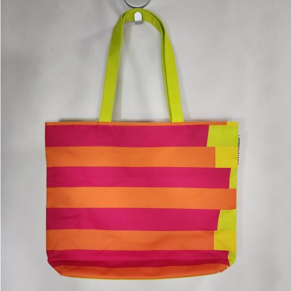 NEW Clinique DonaldX Collaboration Neon Color Handled Reusable Tote Shopping Bag - Picture 4 of 10